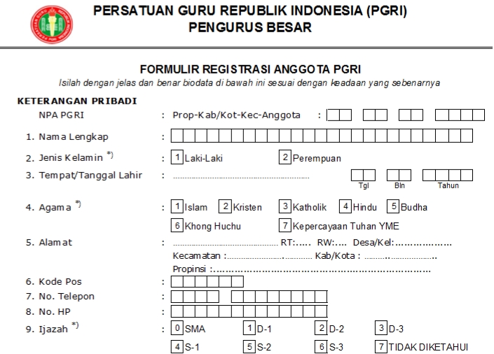 Pendaftaran PGRI Yahukimo - Persatuan Guru Republik Indonesia Cabang Yahukimo